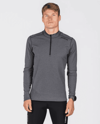 Fusion C3 zip neck herre - Mørkegrå, Small